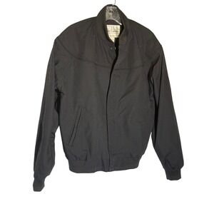 Guy Loren Men's Black Bomber Jacket Size Medium Cotton Blend